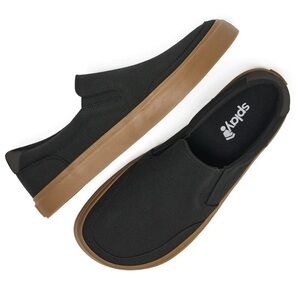 Black Slip-On Canvas Splay Sneakers 37